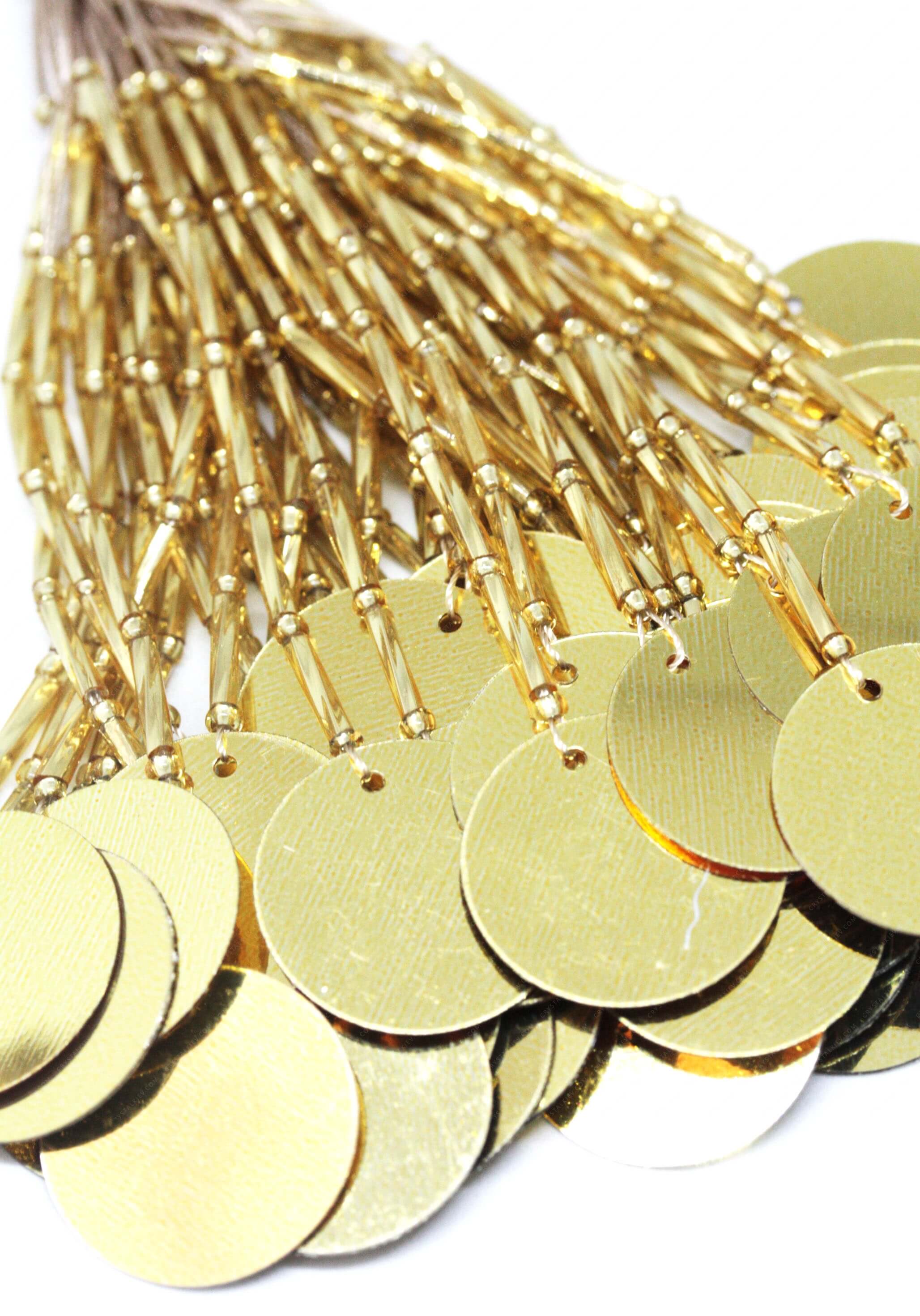 Пучки стекляруса Lt. Gold + Gold паєтка 2 см